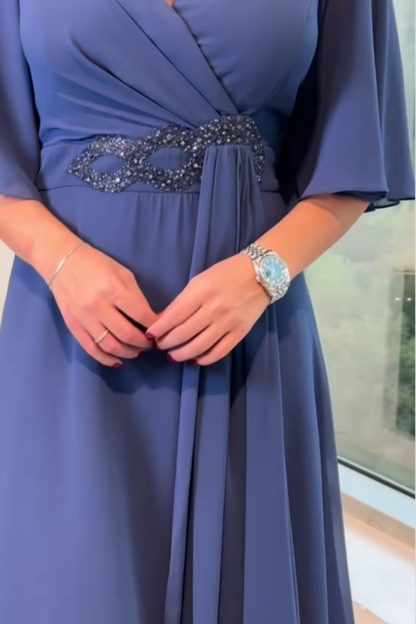 Alexa | Women's Elegant V-neck maxi dress – Maxi, V-Neck