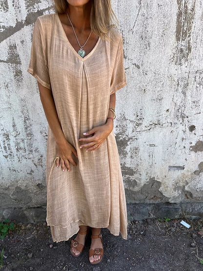 Ember | Women's Loose V-neck Dress – V-Neck