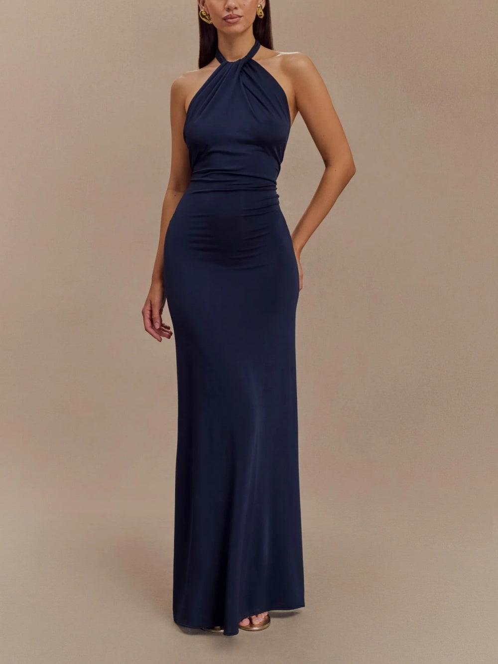 Amira | Women's Slinky Halter Maxi Dress – Maxi