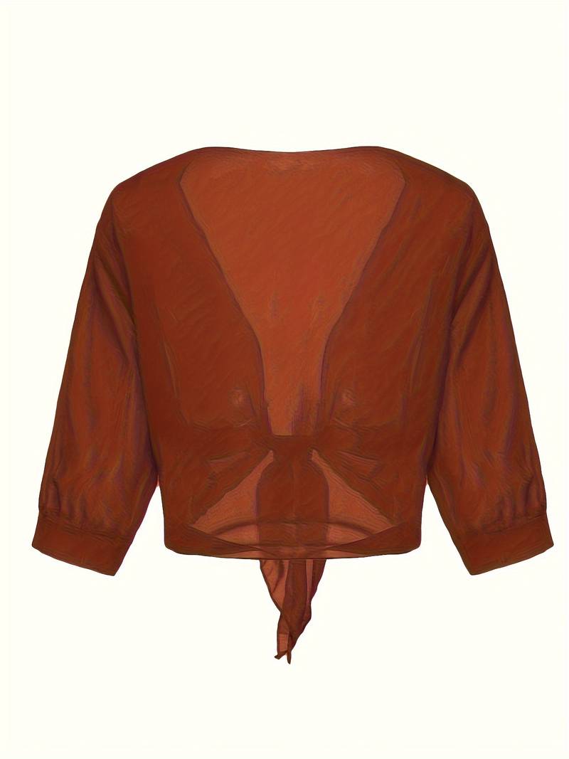 Brenda | Women's Sheer Tie Front Cardigan Open Front Cover Up – Layering