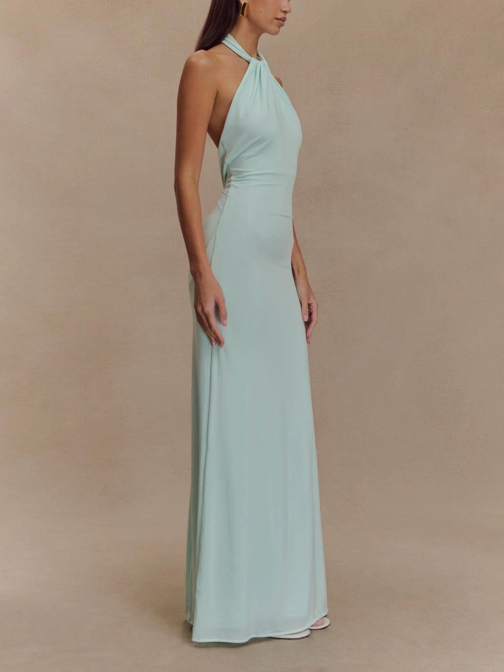 Amira | Women's Slinky Halter Maxi Dress – Maxi