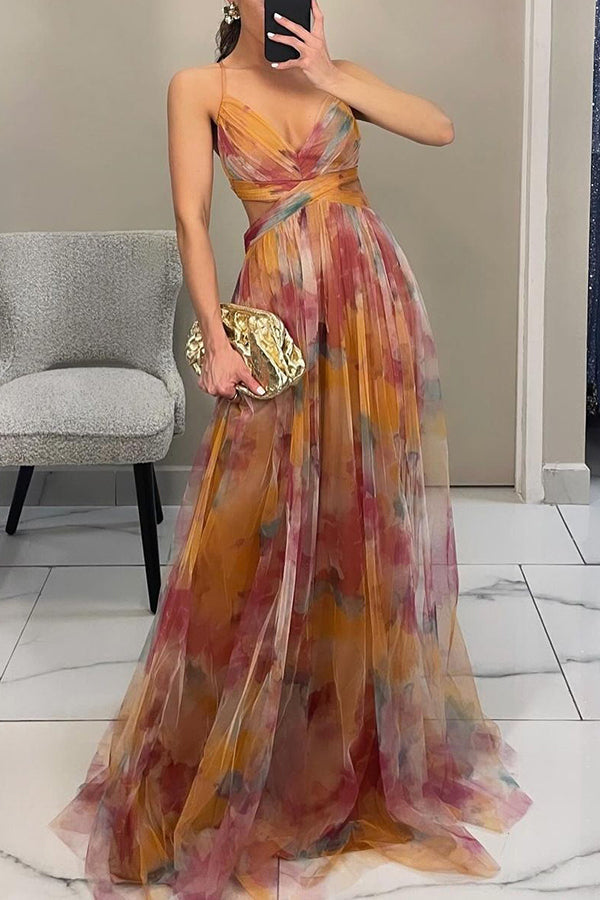 Jeda | Women's Beautiful Floral Print Maxi Dress – Maxi, Floral Print