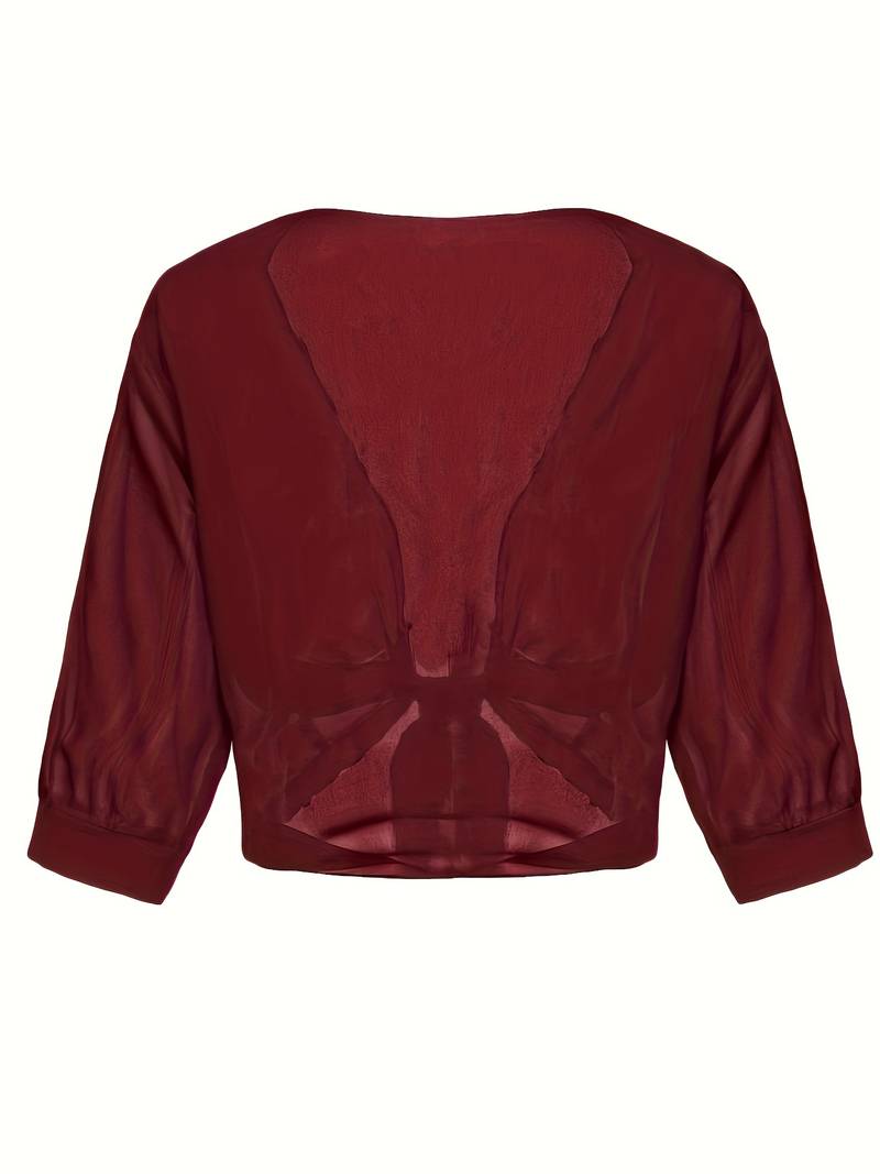 Brenda | Women's Sheer Tie Front Cardigan Open Front Cover Up – Layering