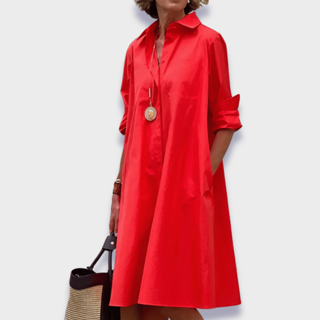Justine | Women's Elegant Midi Polo Dress – Midi, Elegant