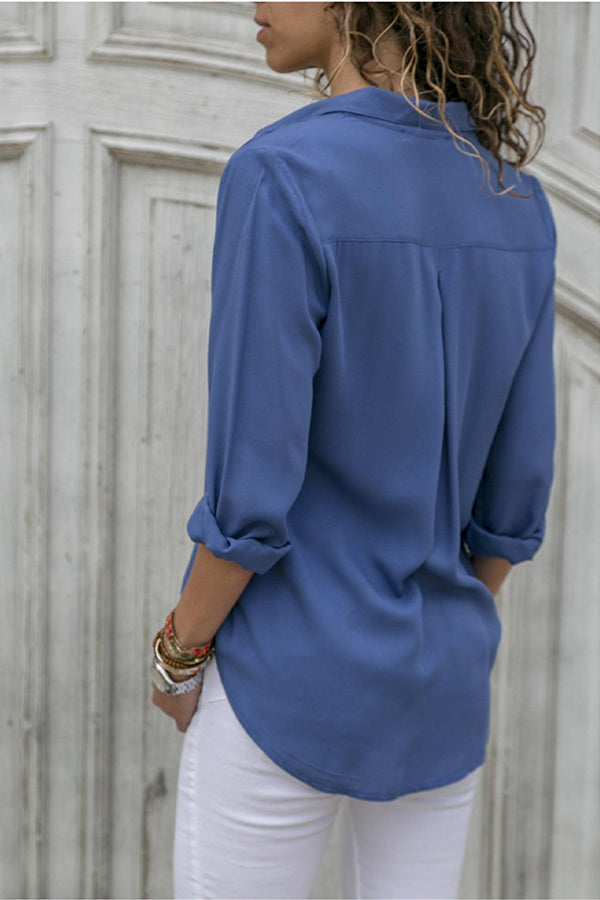 Gwen | Women's Button-Down Collared Long Sleeve Blouse – Long Sleeve, Casual