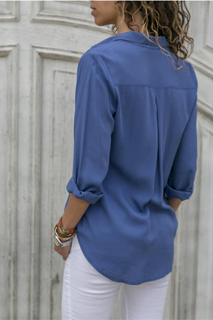Gwen | Women's Button-Down Collared Long Sleeve Blouse – Long Sleeve, Casual