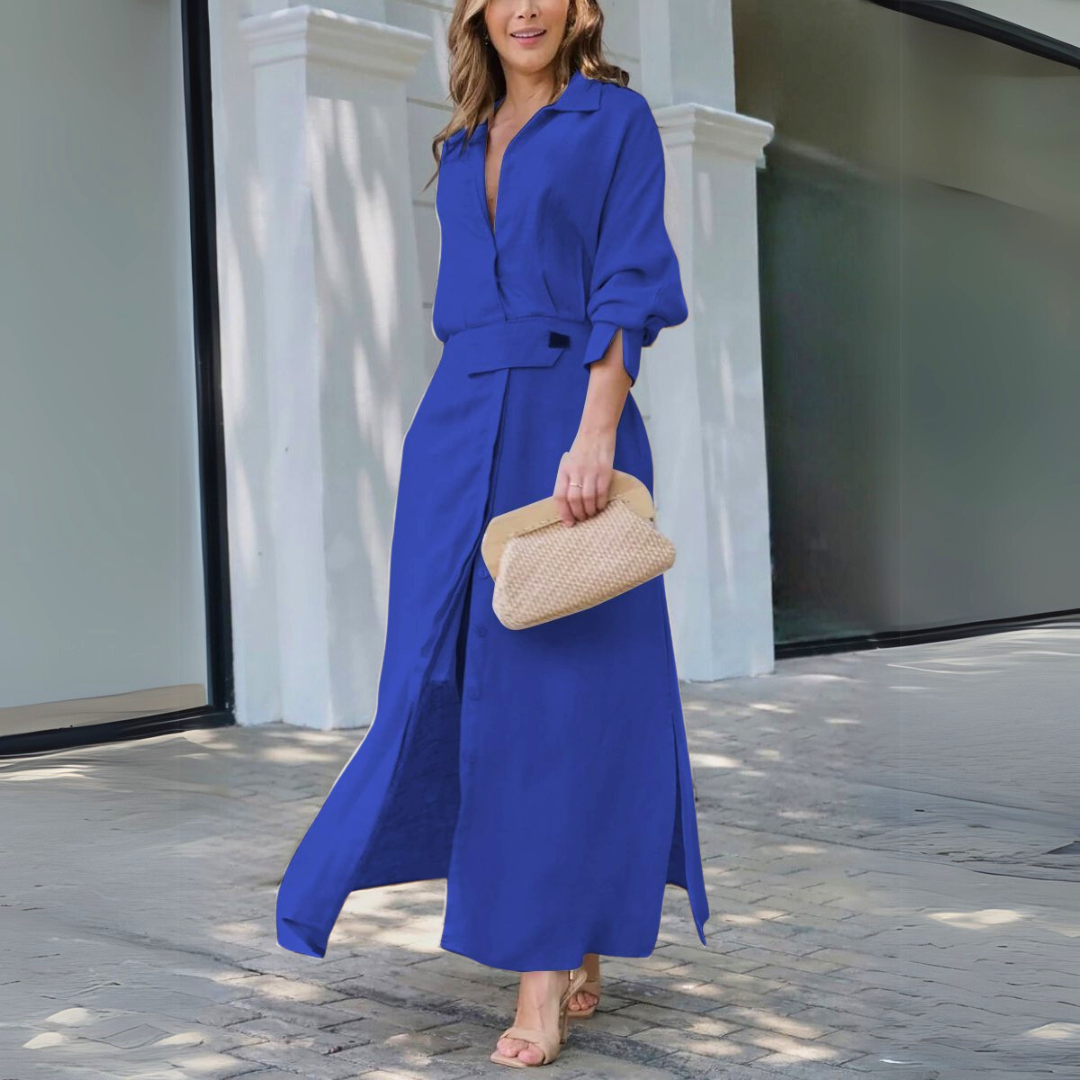 Melanie | Women's Elegant Maxi Dress with V-Neck – Maxi, V-Neck