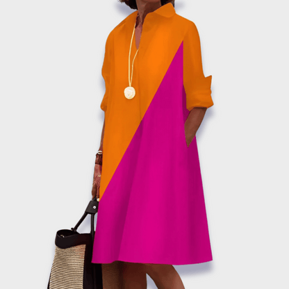 Justine | Women's Elegant Midi Polo Dress – Midi, Elegant
