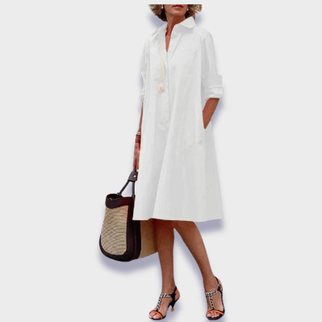 Justine | Women's Elegant Midi Polo Dress – Midi, Elegant