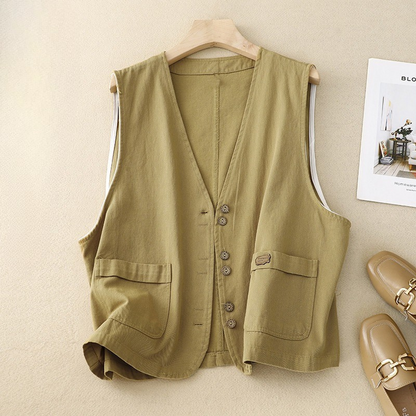 Gretchen | Women's Relaxed Button Vest
