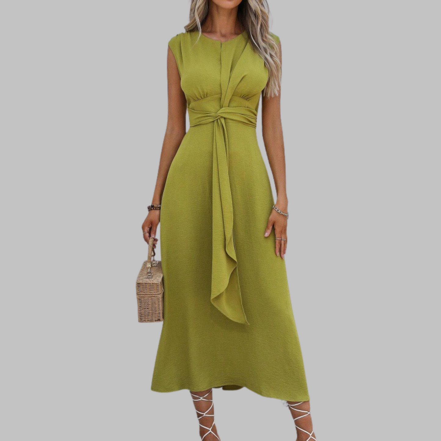 Aletta | Women's Elegant Sleeveless Round Neck Maxi Dress – Maxi, Sleeveless