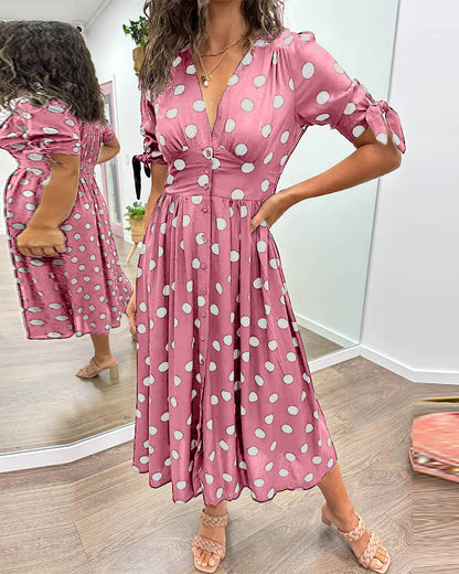 Georgia | Women's Elegant Polka Dot Dress – Elegant