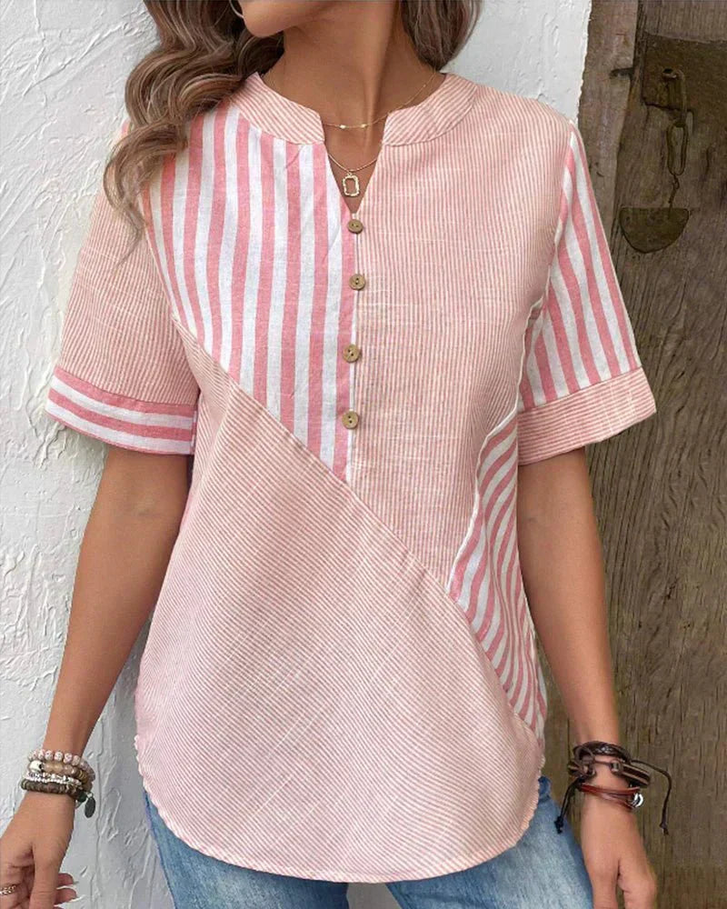 Nyla | Women's Soft Striped Blouse – Striped, Casual