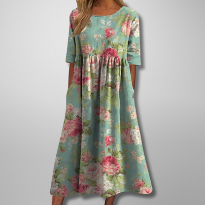 Remy | Women's Relaxed Floral Midi Dress – Midi, Floral Print