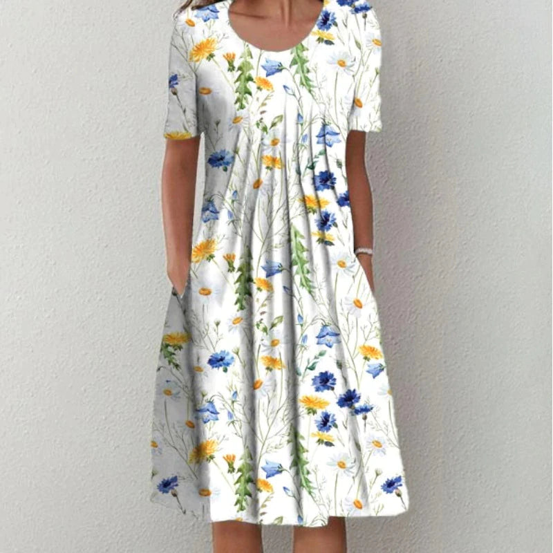 Desiree | Women's Stylish and Casual Floral Dress with Pockets – Floral Print, Casual
