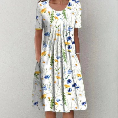 Desiree | Women's Stylish and Casual Floral Dress with Pockets – Floral Print, Casual