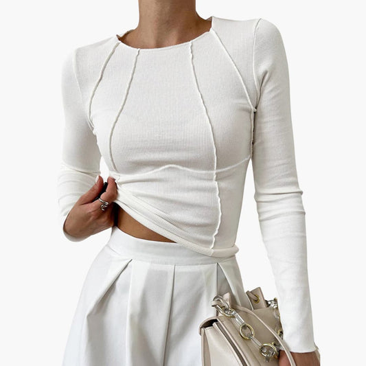 Angela | Women's Sculpted Seam Long Sleeve Top – Long Sleeve