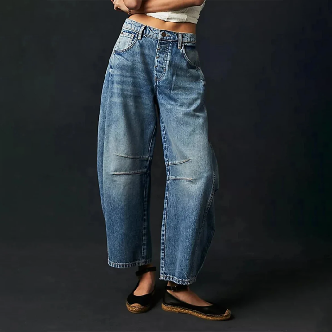 Somerset | Women's High Waist Barrel Leg Jeans Relaxed Fit Denim – Denim