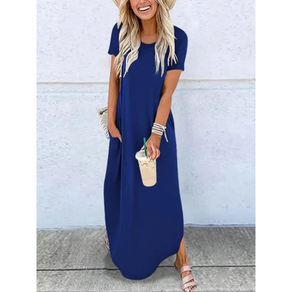Frances | Women's Casual Summer Round Neck Maxi Dress – Maxi, Casual