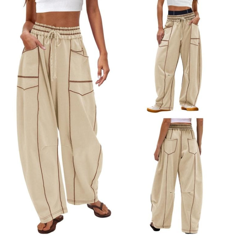 Dorothy | Women's Wide Leg Cargo Pants High Waist Drawstring