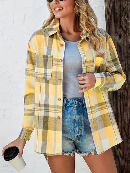 Frances | Women's Oversized Plaid Flannel Button-Down Shirt – Classic
