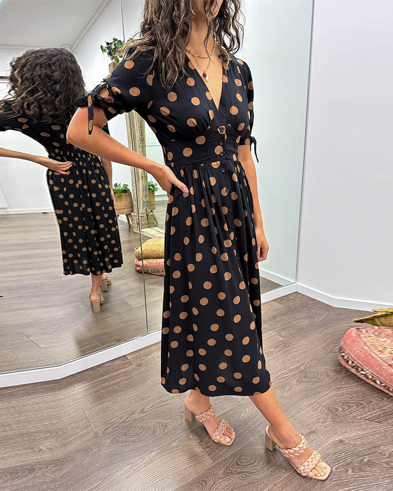 Georgia | Women's Elegant Polka Dot Dress – Elegant