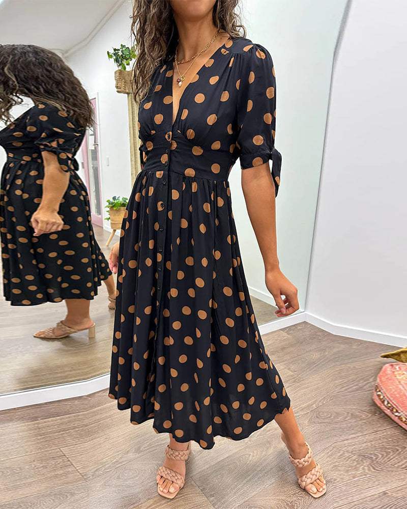 Georgia | Women's Elegant Polka Dot Dress – Elegant