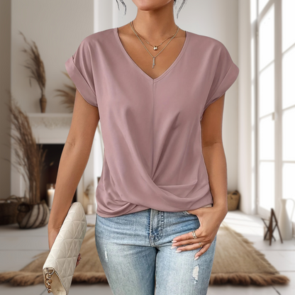 Rosé | Women's Casual Sweetheart Neck T-Shirt – Casual, Classic