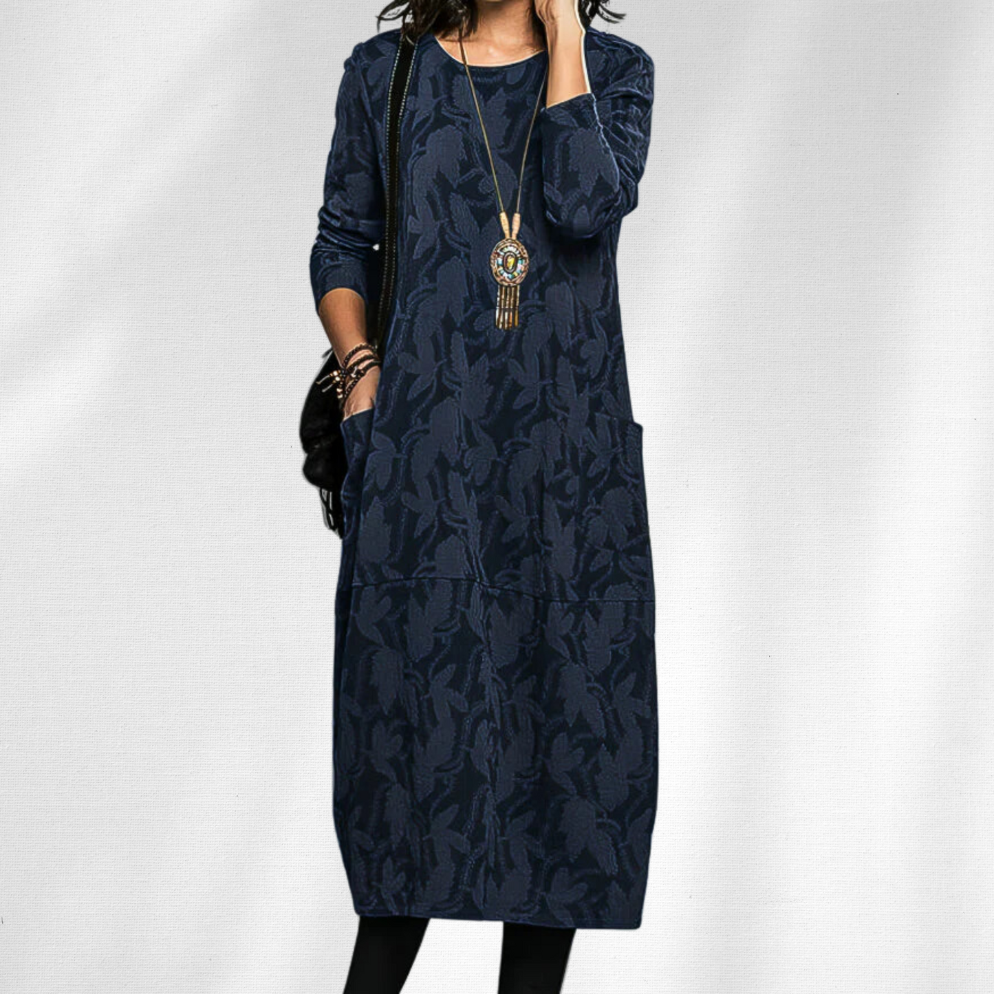 Stephanie | Women's Elegant Crewneck Winter Dress – Elegant