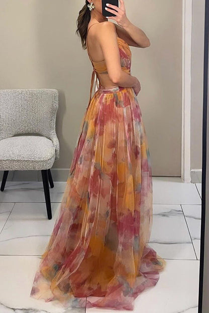Jeda | Women's Beautiful Floral Print Maxi Dress – Maxi, Floral Print