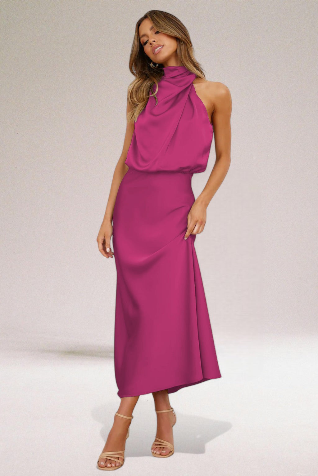 Maria | Women's Elegant Halter Neck Dress – Elegant