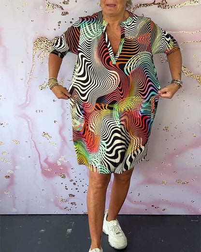 Ravena | Women's Colorful V-neck Dress – V-Neck, Colorful