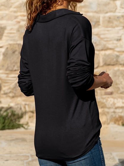 Fiona | Women's Half Zip Pullover Long Sleeve Casual Top – Long Sleeve, Casual