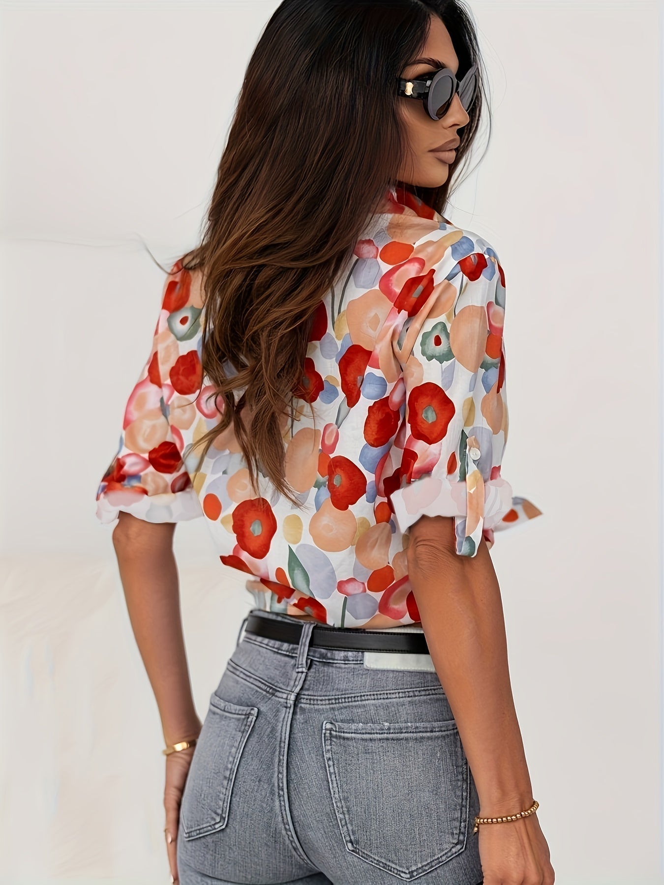 Harper | Women's Floral Print Button-Down Long Sleeve Blouse – Floral Print, Long Sleeve