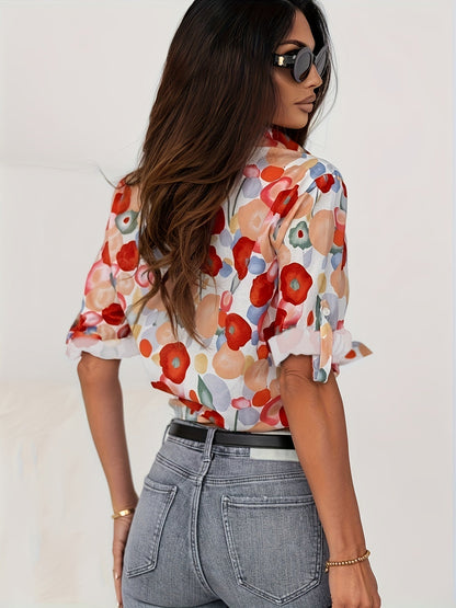Harper | Women's Floral Print Button-Down Long Sleeve Blouse – Floral Print, Long Sleeve