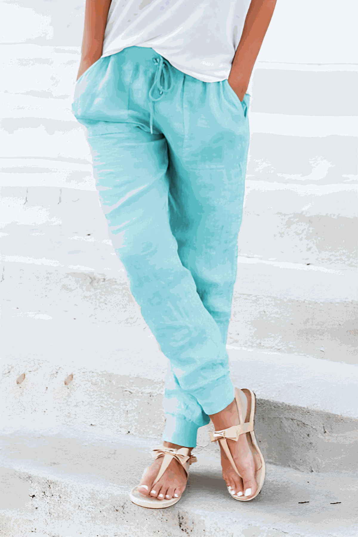 Roxanne | Women's Drawstring Jogger Pants with Elastic Ankle Cuffs