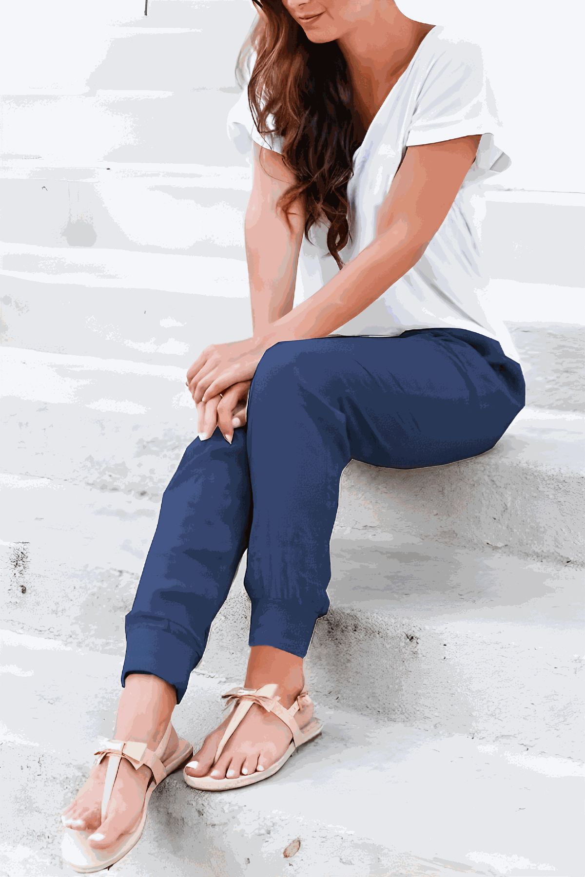 Roxanne | Women's Drawstring Jogger Pants with Elastic Ankle Cuffs