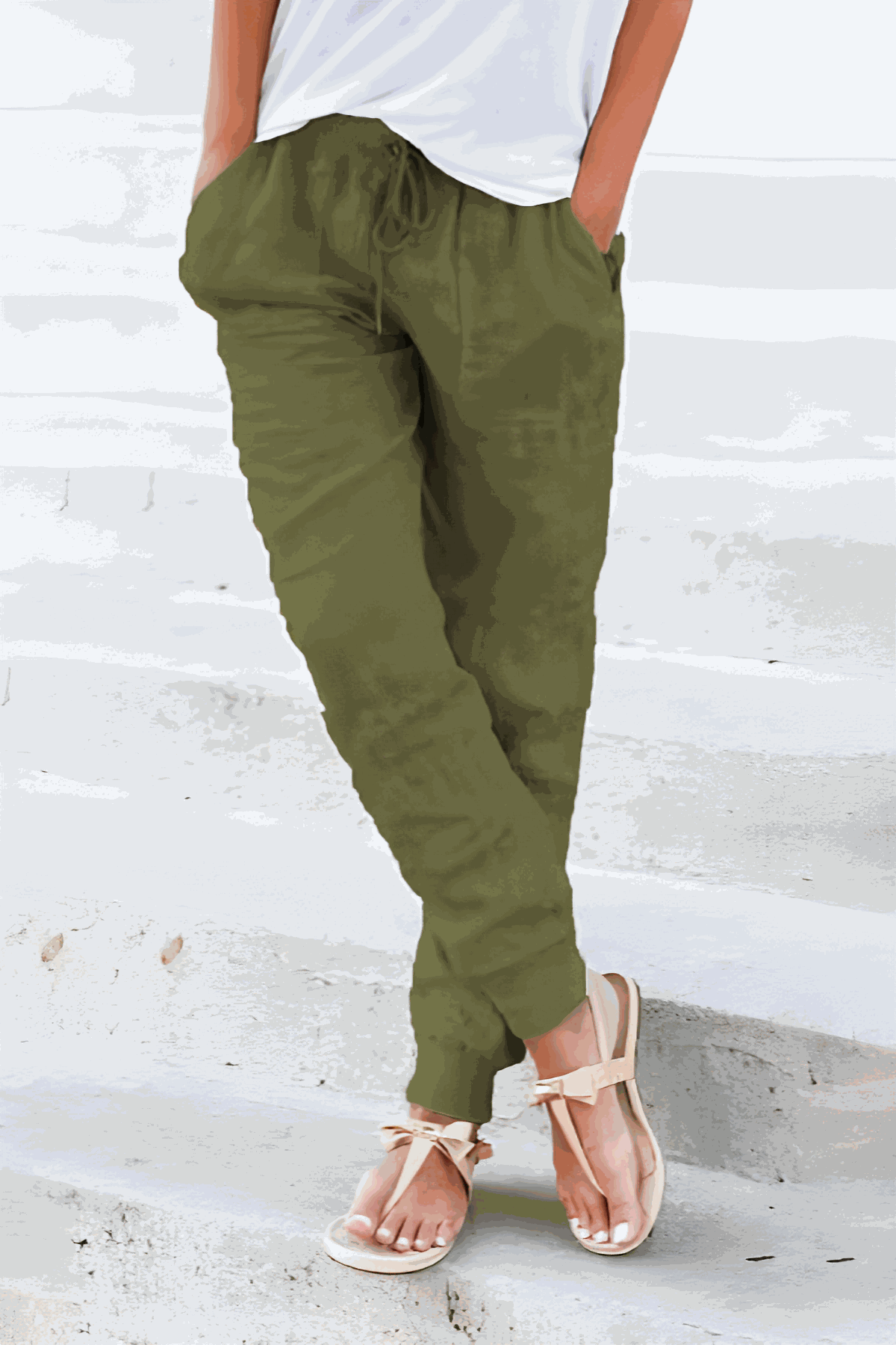 Roxanne | Women's Drawstring Jogger Pants with Elastic Ankle Cuffs
