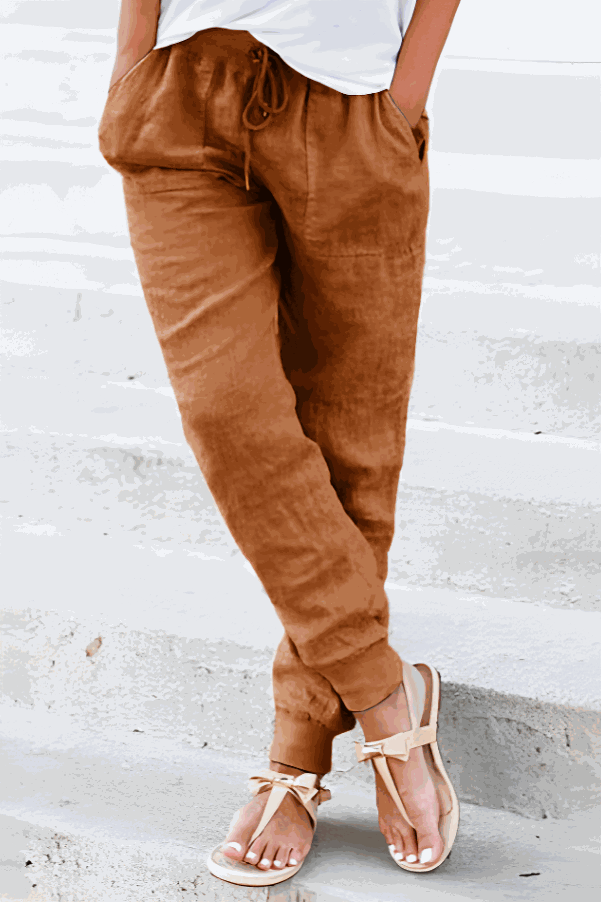 Roxanne | Women's Drawstring Jogger Pants with Elastic Ankle Cuffs