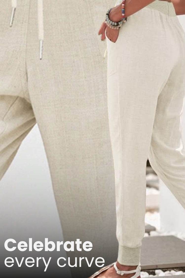 Roxanne | Women's Drawstring Jogger Pants with Elastic Ankle Cuffs