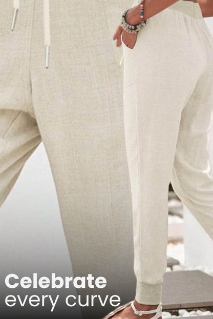 Roxanne | Women's Drawstring Jogger Pants with Elastic Ankle Cuffs