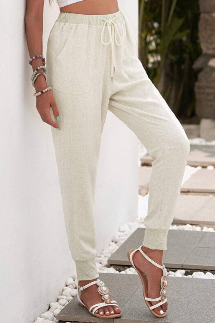 Roxanne | Women's Drawstring Jogger Pants with Elastic Ankle Cuffs