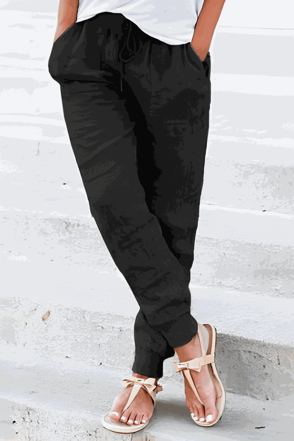 Roxanne | Women's Drawstring Jogger Pants with Elastic Ankle Cuffs