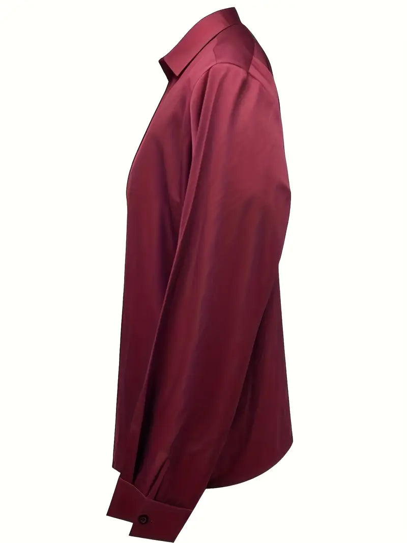 Kathy | Women's Premium V-Neck Satin Blouse – V-Neck, Satin