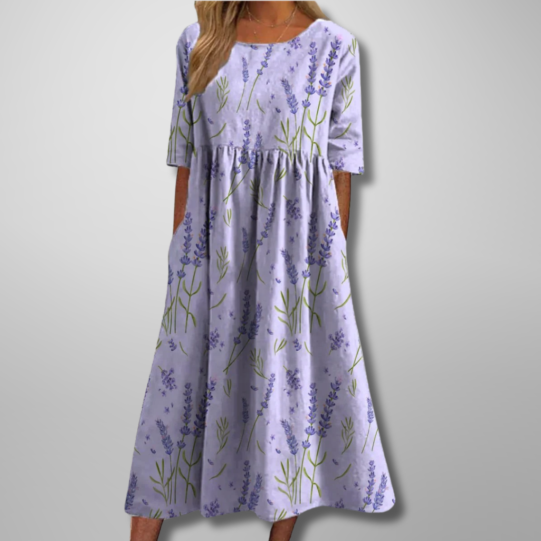 Remy | Women's Relaxed Floral Midi Dress – Midi, Floral Print
