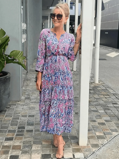 Louise | Women's Casual Floral Boho Dress – Floral Print, Boho