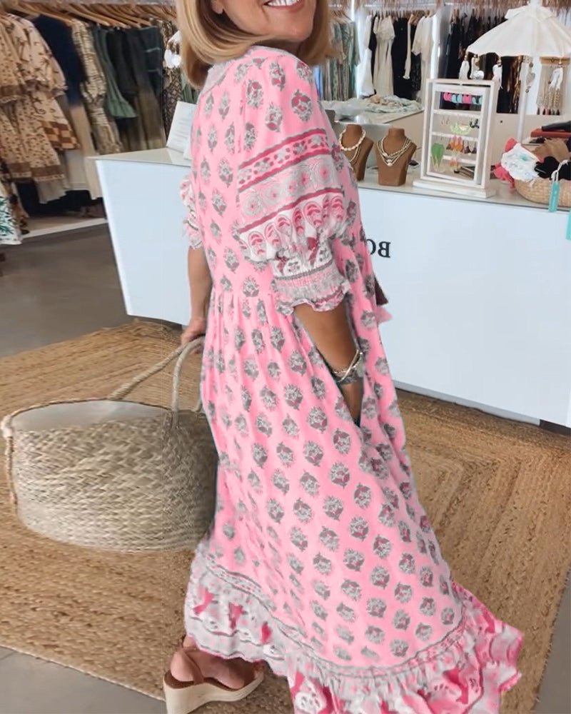 Loretta | Women's Boho Midi Tassel Dress – Midi, Boho