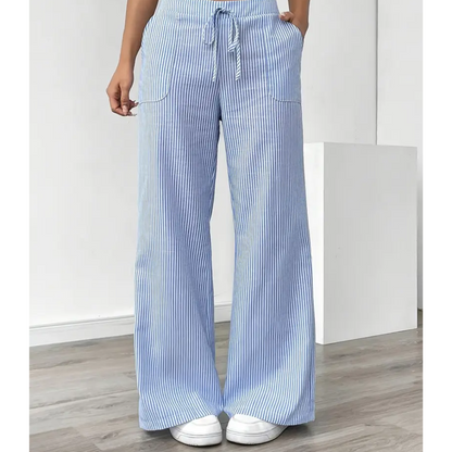 Madeline | Women's Striped Pant With Pockets