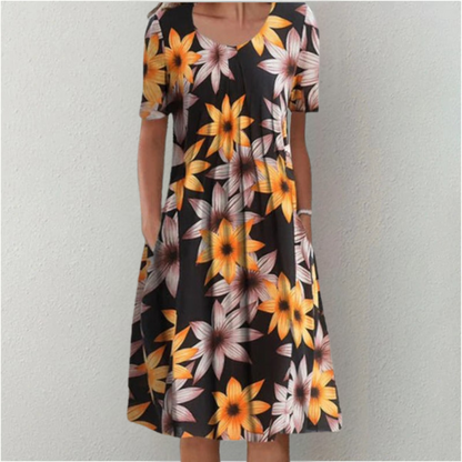 Desiree | Women's Stylish and Casual Floral Dress with Pockets – Floral Print, Casual