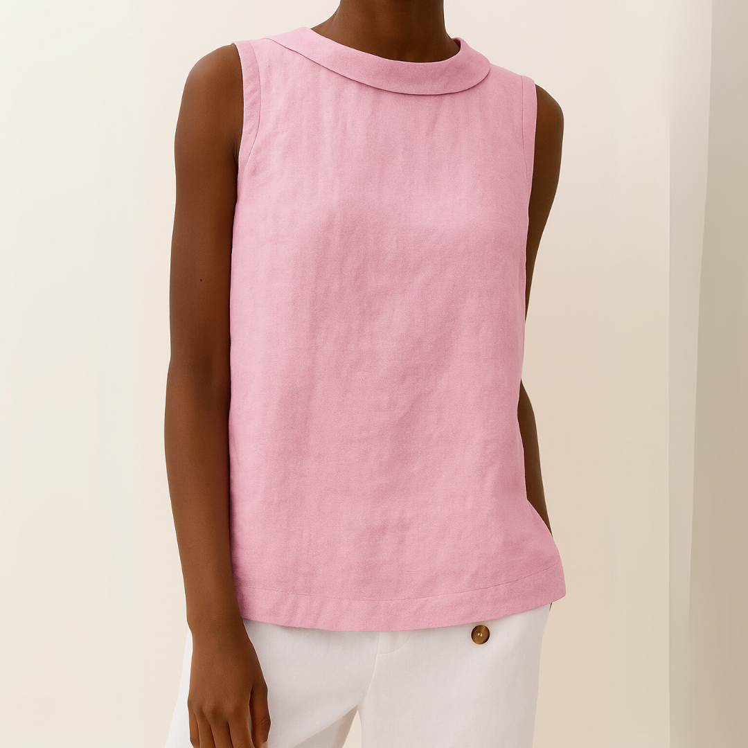 Margo | Women's Sleeveless Roll Collar Top – Sleeveless